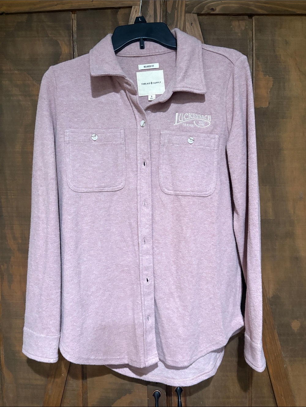 Thread & Supply Light Mauve Button-Front Shirt Jacket